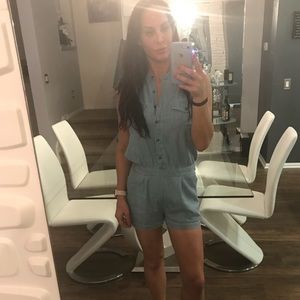 Bcbgmaxazria “Laden” light chambray romper